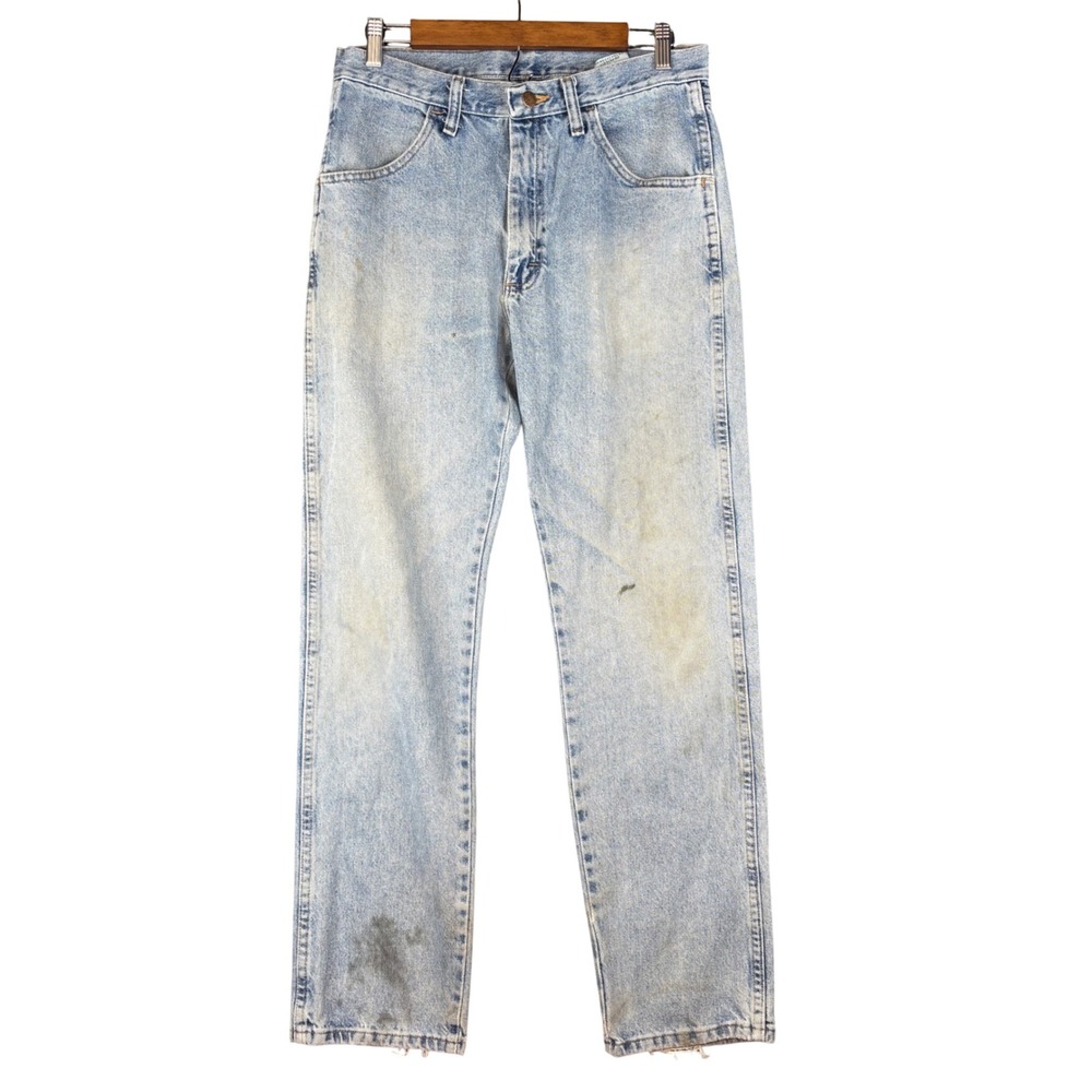 Vintage Rustler Mens Light Wash Straight Leg Workwear Jeans 31x32 Streetwear